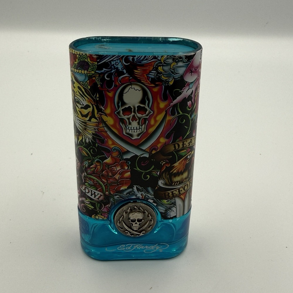 Ed Hardy Skull Tattoo Empty Cologne Bottle Display Collectible